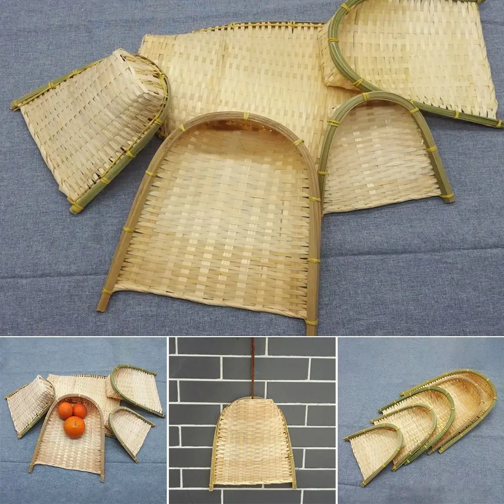 New Arrival Fruit Bread Basket Kitchen Storage Storage Trays DIY Decorative Weaving Bamboo Sieve Raft Dustpan