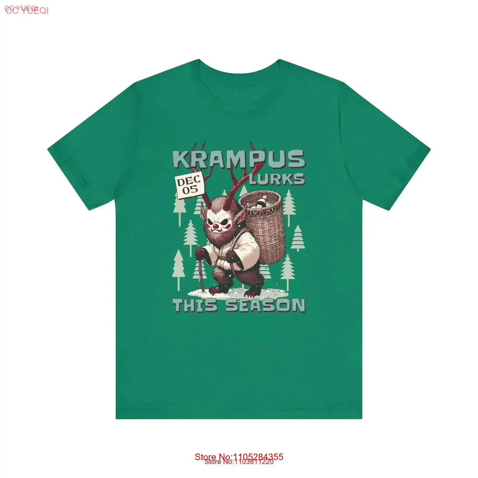 Krampus Lurks Christmas Eve T Shirt Horned Dark Myth Figure Gothic Pagan Holiday for Lovers Style vintage Washed Comfortable
