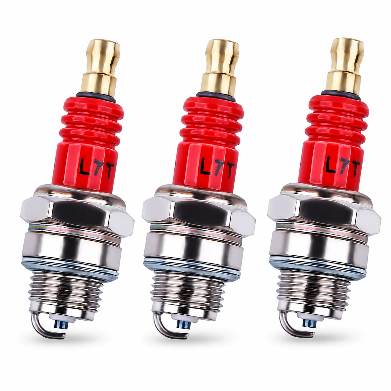 3 Pack L7T Spark Plug Replacement for 2-Stroke Trimmer Chainsaw Blower, OEM 965603021 920702107 SPCA6 0033768 15901713930, etc