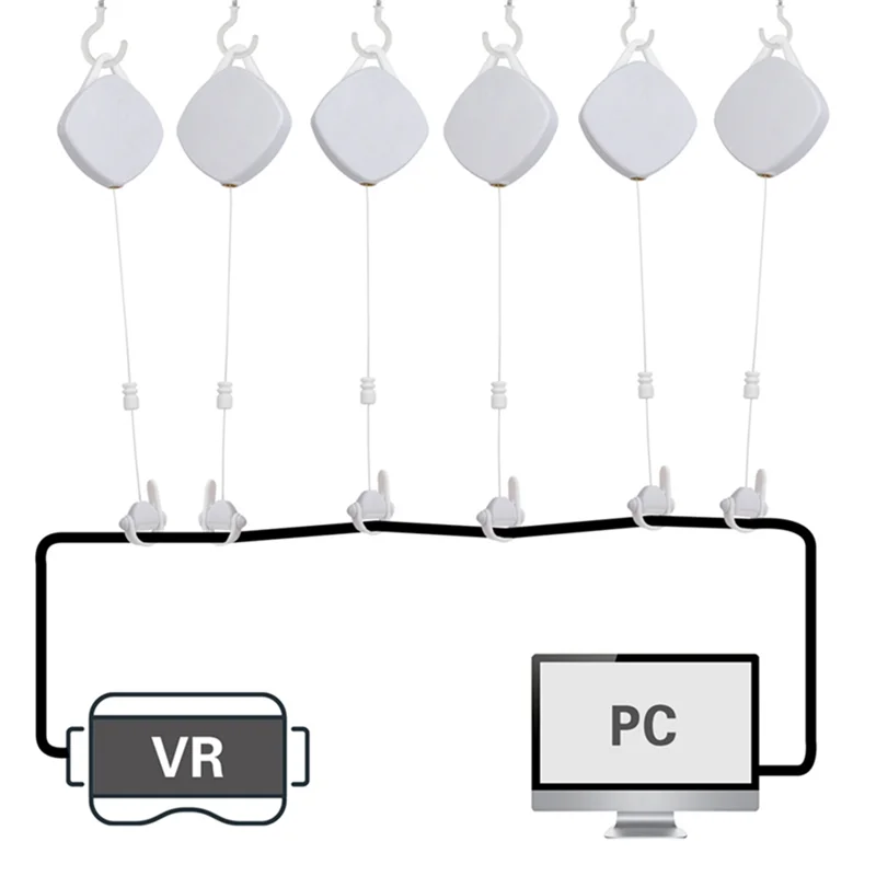 RISE VR Headset Cable Management System for Oculus VR Retractable Ceiling Pulley System Virtual Reality Accessories,White