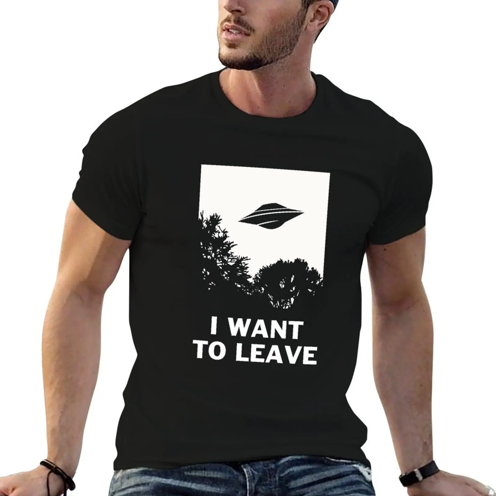 

I Want To Leave T-Shirt printed t shirts for man man t shirt summer anime t shirts for man T-shirt