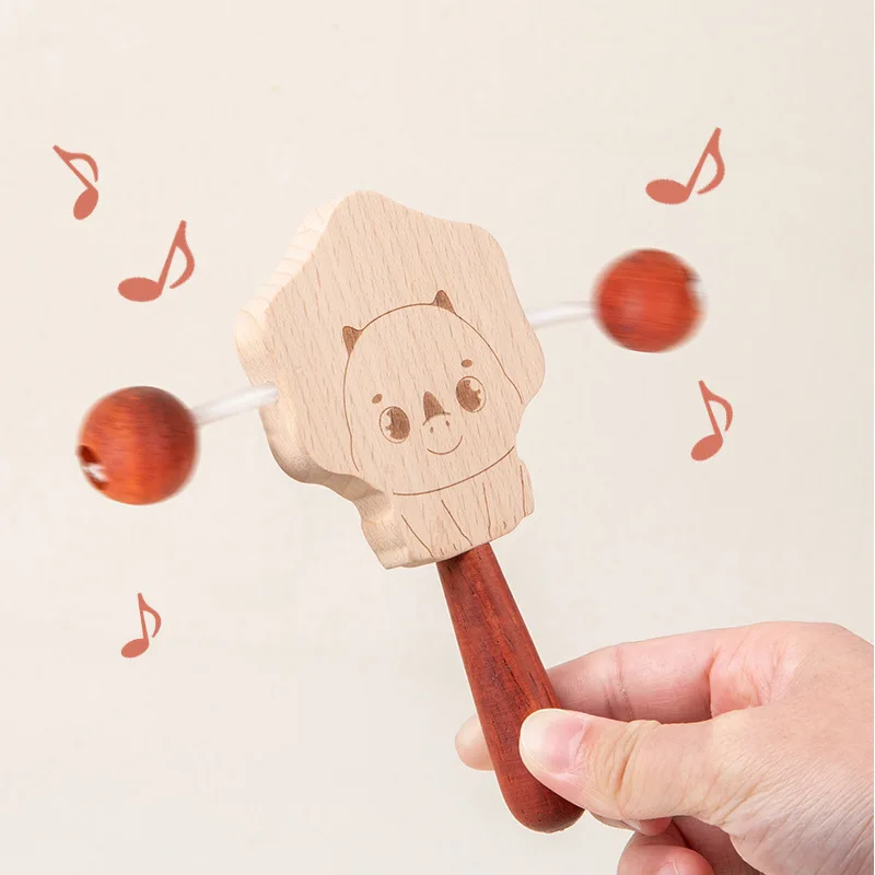 5 stücke Dinosaurier Musik instrument Spielzeug Set Holz Chocalho Hand Shaker Glocke Musik Spielzeug pädagogische Montessori Spielzeug für Kinder Geschenk