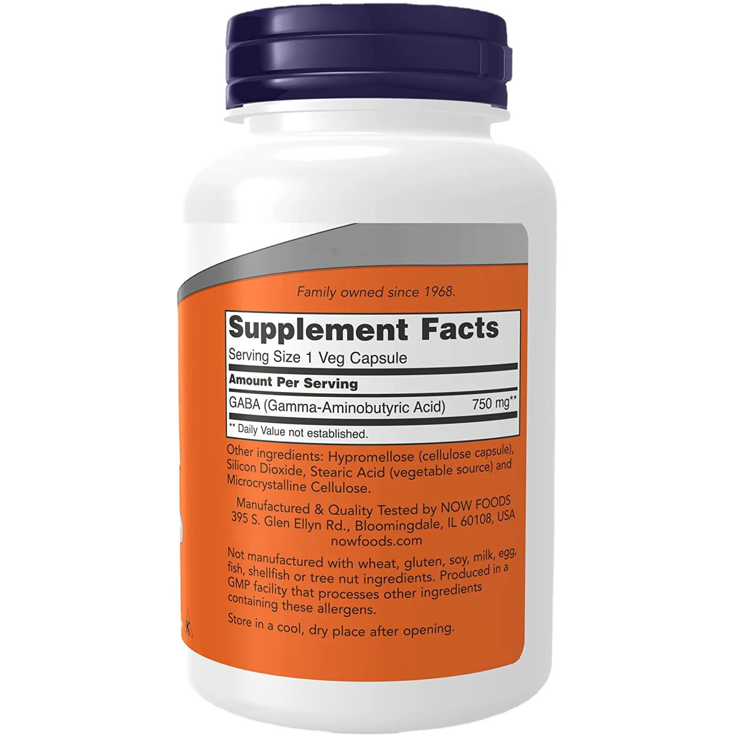 GABA Supplement, GABA (Gamma-Aminobutyric Acid) 750mg, Neurotransmitter Support, - Non-GMO, Gluten Free, 100 Veg Capsules