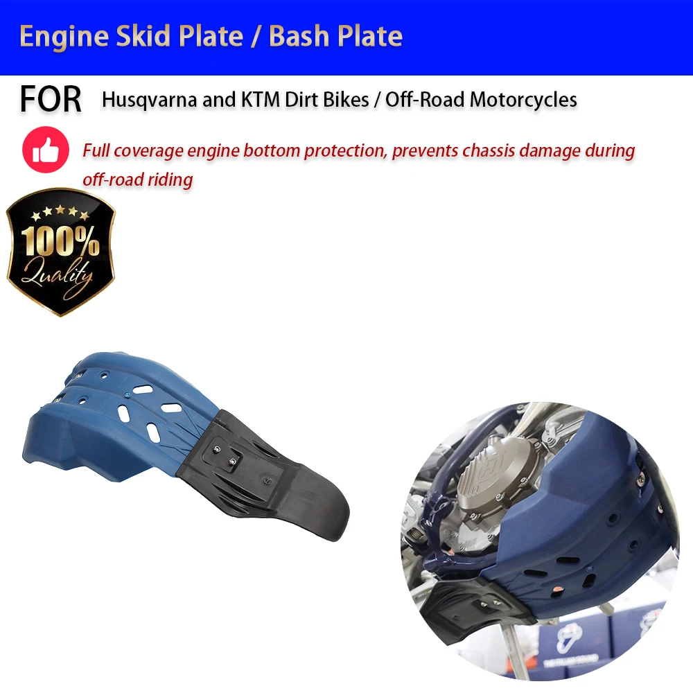 For KTM Husqvarna Engine Skid Plate CNC Aluminum Bash Guard No-Drill Accesorios Moto Accessori Moto