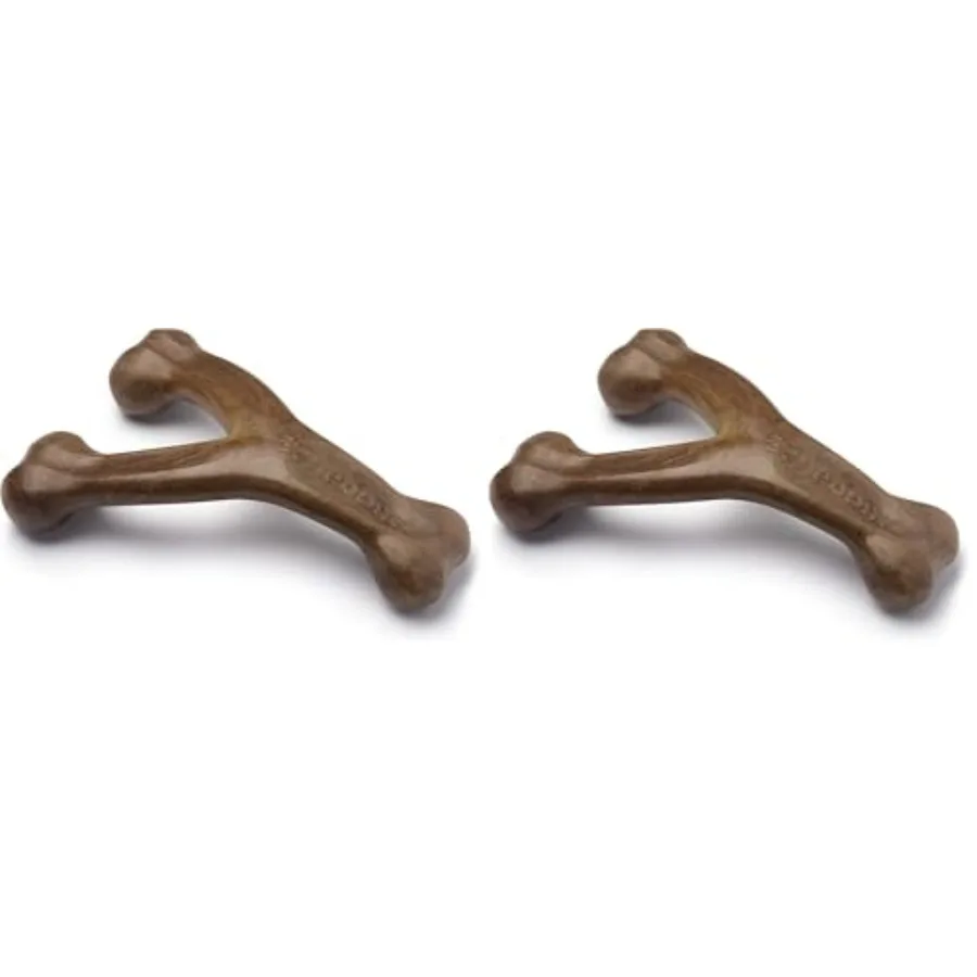 

Игрушка-жевалка для собак Wishbone для агрессивных грызунов, со вкусом настоящего бекона, сделано в США, гигантский размер, упаковка из 2 штук