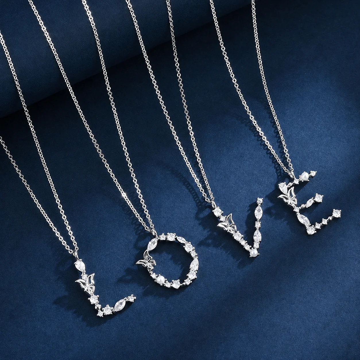 925 Fashion 26 English Letter Light Luxury Zircon Versatile Necklace for Women's Accessories