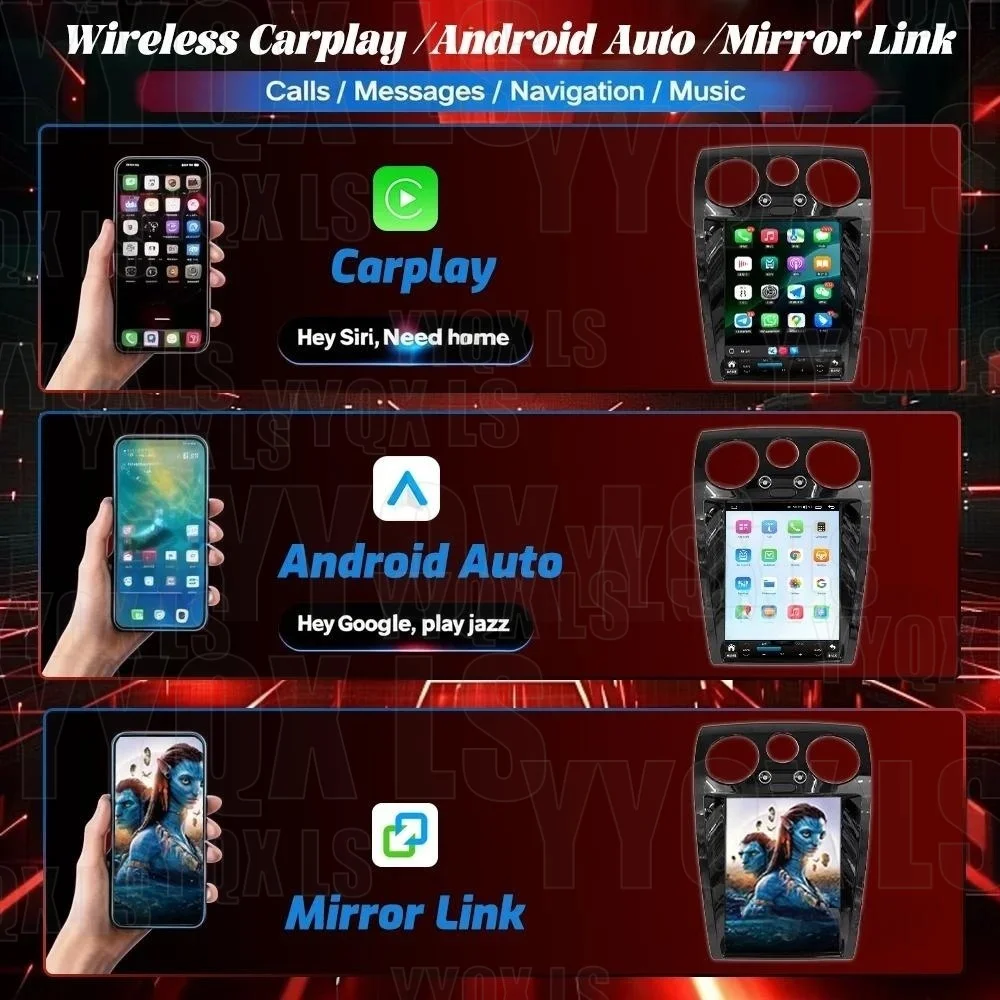 12.3 Inch Multimedia Android 14 Video Player For Bentley Continental GT Flying Spur 2005~2019 GPS Navigation Car Radio Head Unit