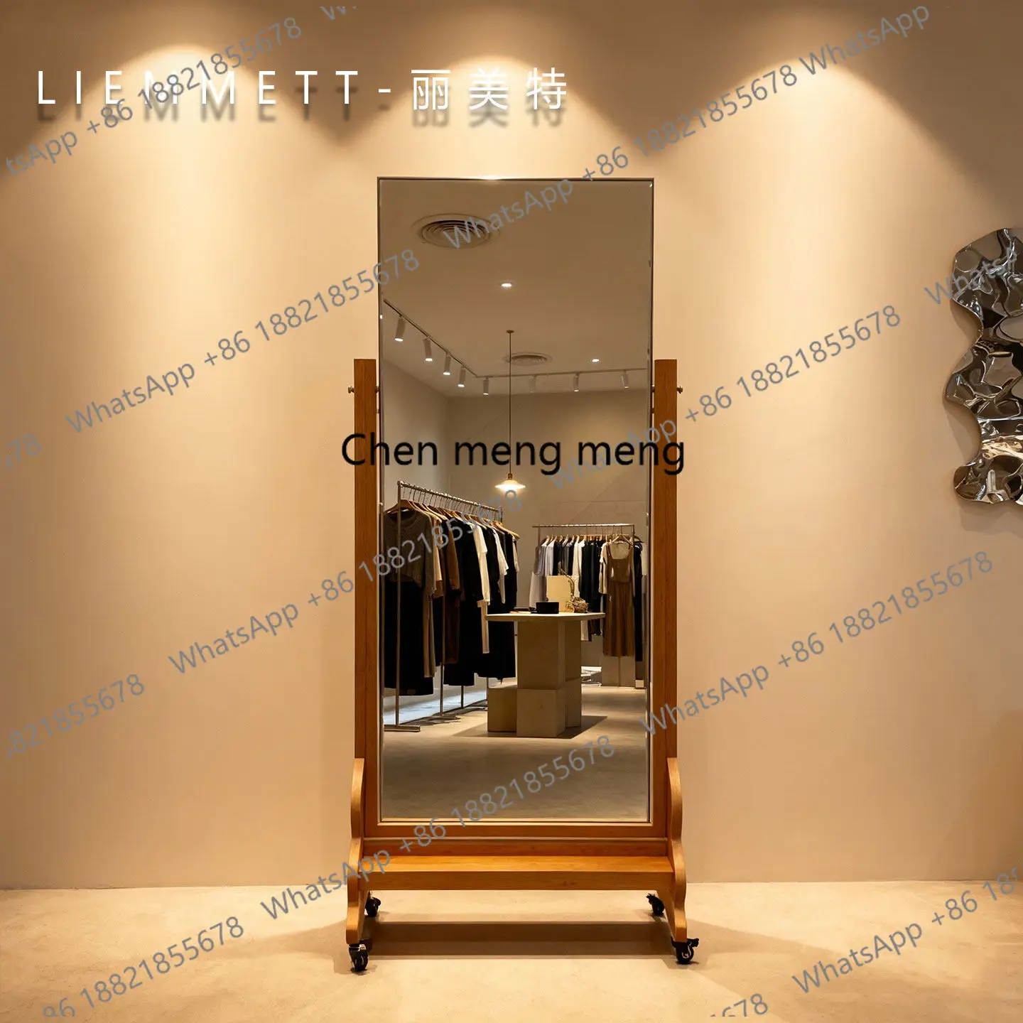 

Floor mirror clothing store fitting full body mirror new medieval beauty whitening high and thin full-length mirror