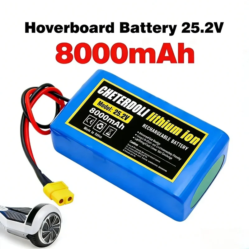 

25.2V 10Ah 6S2P Rechargeable Lithium-ion Battery Pack High Capacity Stable Power Supply for Scooter Rides Replacement Accessory