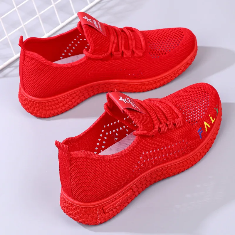 

2023Small Chrysanthemum Pattern Sneakers Summer Autumn Low Heel Ladies Casual Wedges Platform Shoes Female Thick Bottom Trainers