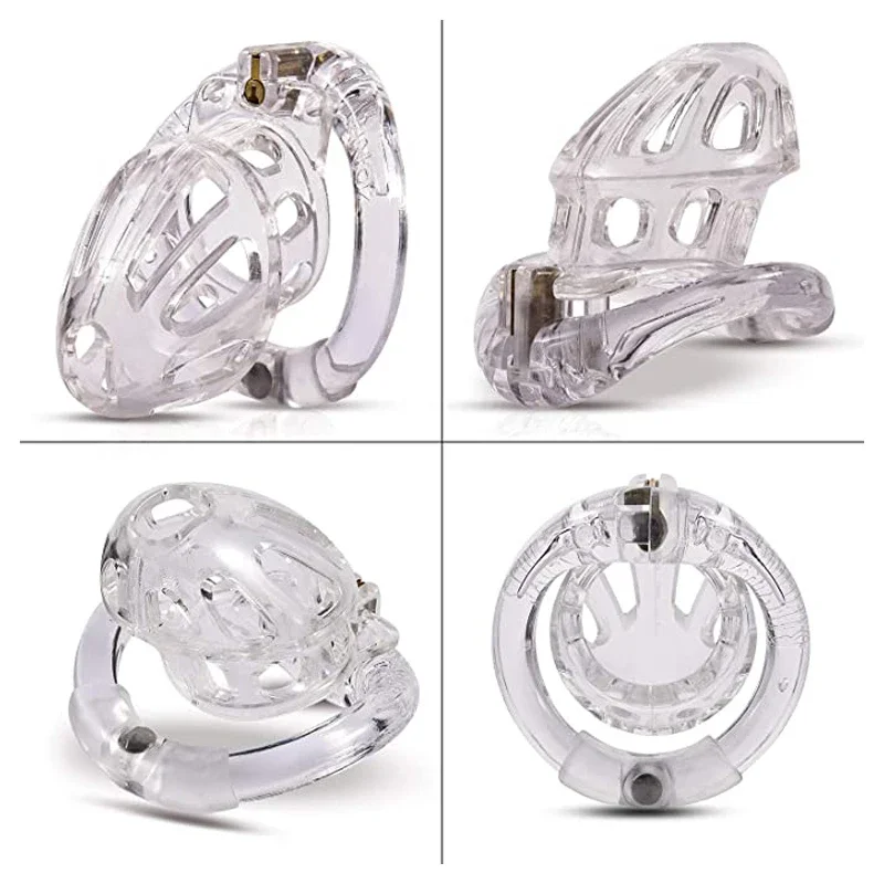 New Male Chastity Cage Lightweight Cock Cage Device Openable Ring Design With 4 Sizes Rings And Invisible Lock BDSM Sextoys