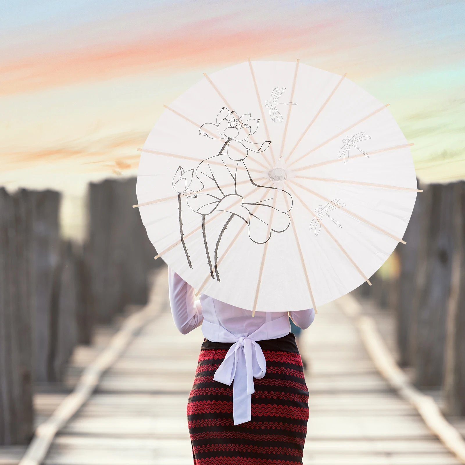 

DIY Blank Paper for Kids H Paper Photography Umbrella Small Decoration Diy Umbrella Retro Style Wedding Party Prop