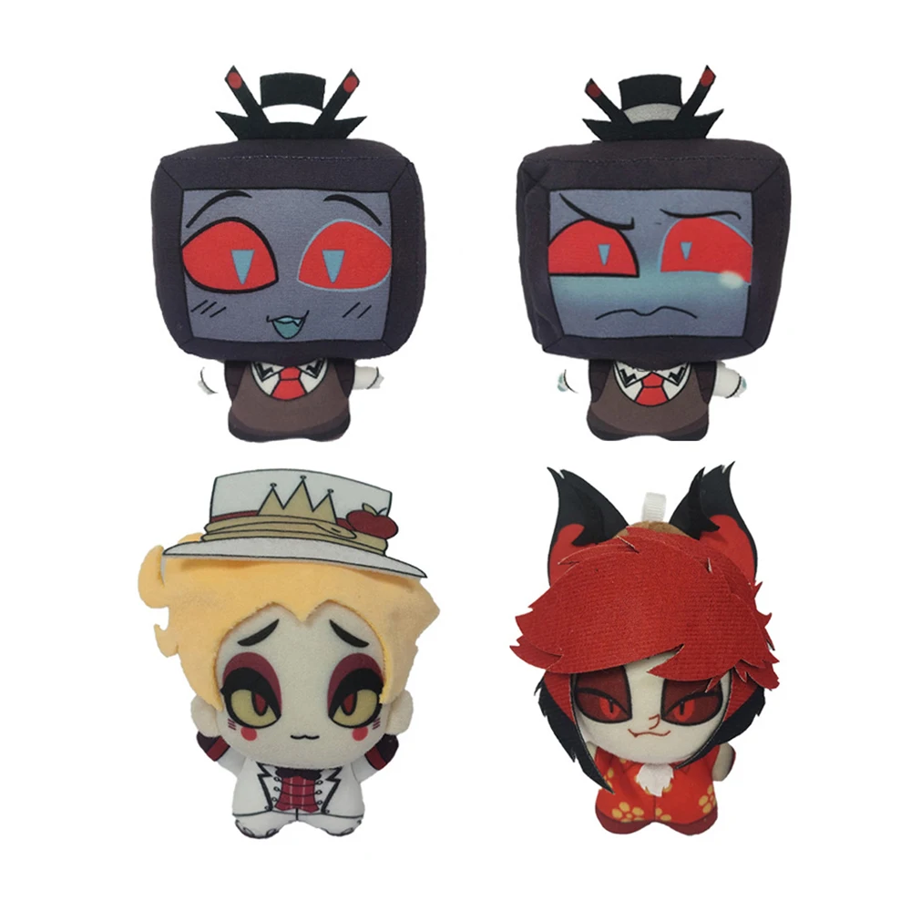 

Funny Cute Smile or Cry 3V Vox / Lucifer and Alastor Plush Toys Keychain Pendant Decor Hazbin Anime Hotel Cartoon Plushie Doll