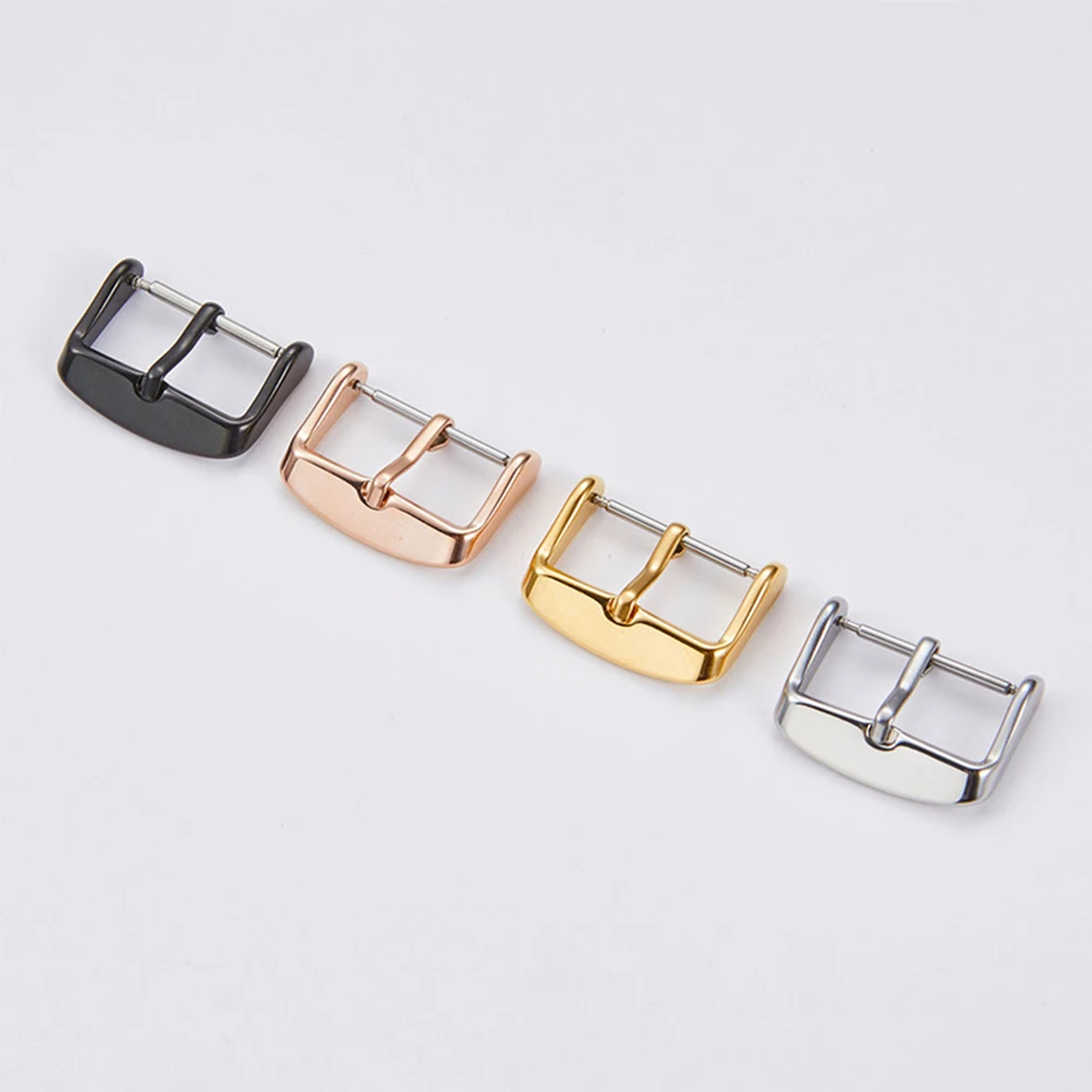 

6Pcs Watch Buckle Premium Stainless Steel Electroplate Fine Steel Clasp Durable Replacement for Watch Bands 22mm Silver Golden
