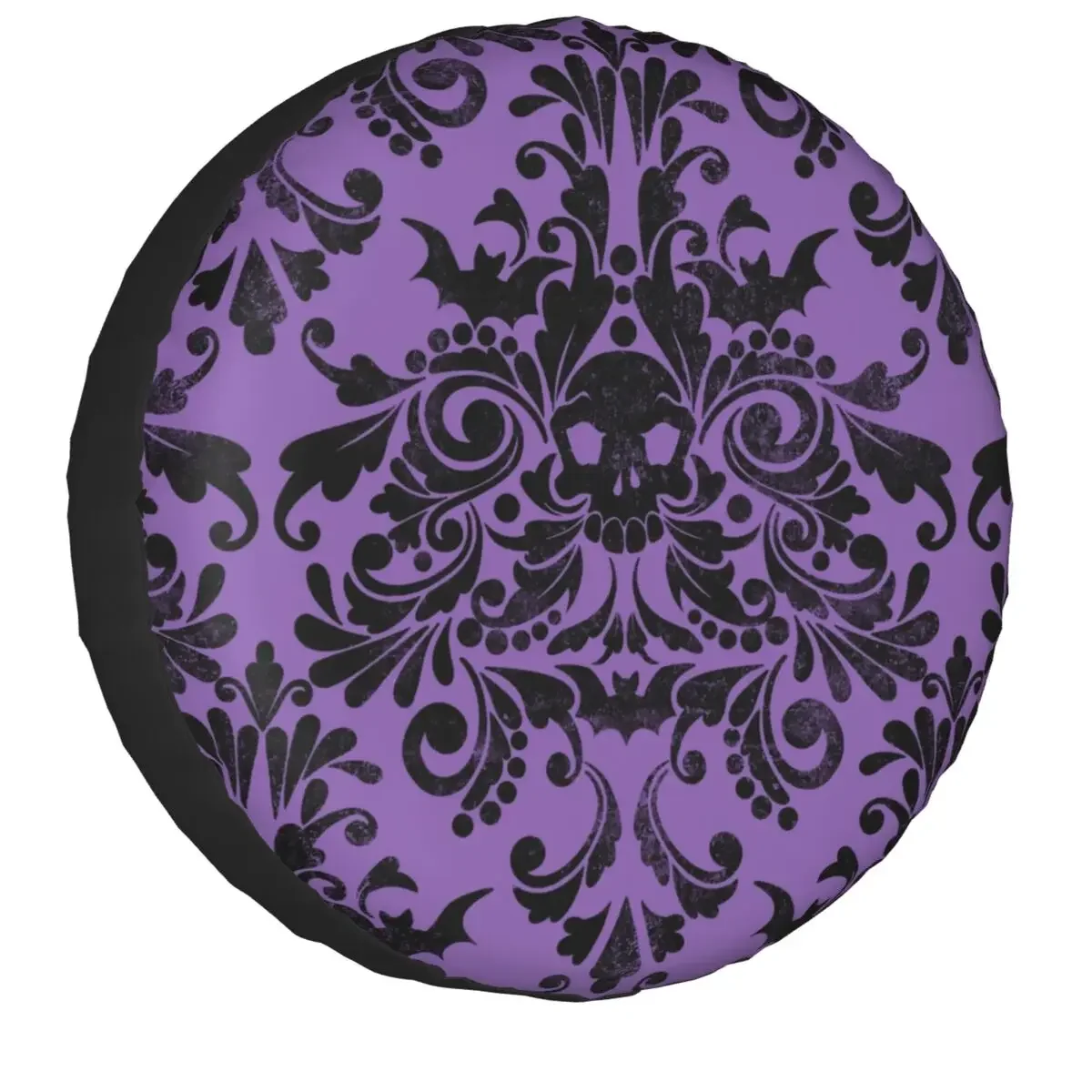 Skull Damask Pattern Tire Cover 4WD 4x4 RV Halloween Witch Goth Occult Spare Wheel Protector for Toyota 14-17 Inch