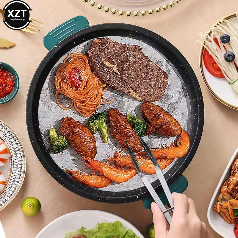 220V 22cm Multifunction Electric Frying Pan Skillet Non-Sticky Grill Baking Roast Cooker Barbecue Cooking Kitchen Tool