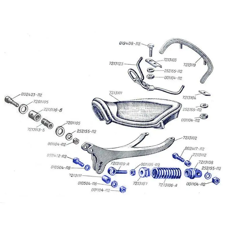 ZSDTRP Retro Motorcycle Seat Spring Assembly For Ural M72 CJ-K750