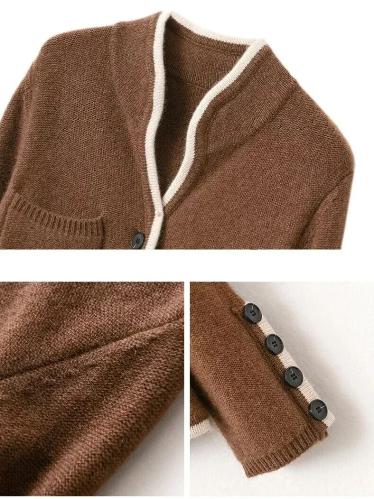 Qnpqyx neue Herbst Winter Pullover Frauen einfarbig Stehkragen lässige Tops koreanische Mode weibliche Jacken weiße Strickjacke Frauen