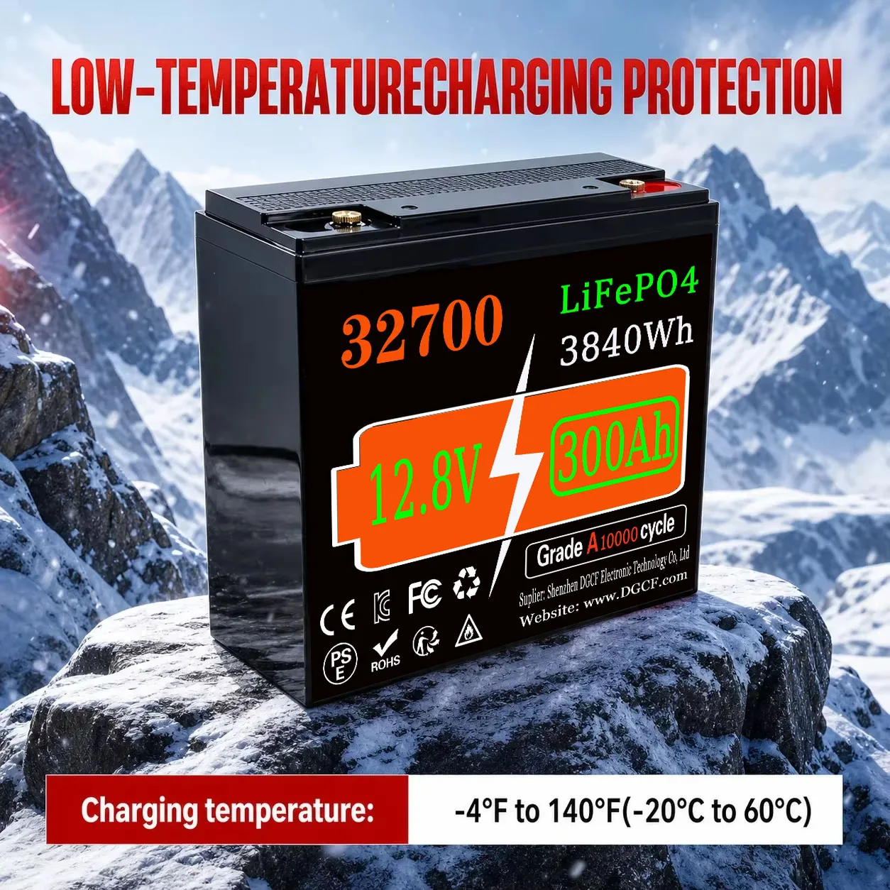 New 12.8V 300Ah 400Ah 500Ah 32700 LiFePO4 Battery Pack New Grade A Built-in BMS for RV Boats Solar Energy