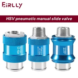 Pneumatic manual push valve HSV08 manual slide valve sliding switch push-pull valve HSV-08B exhaust valve 06-10-15FF