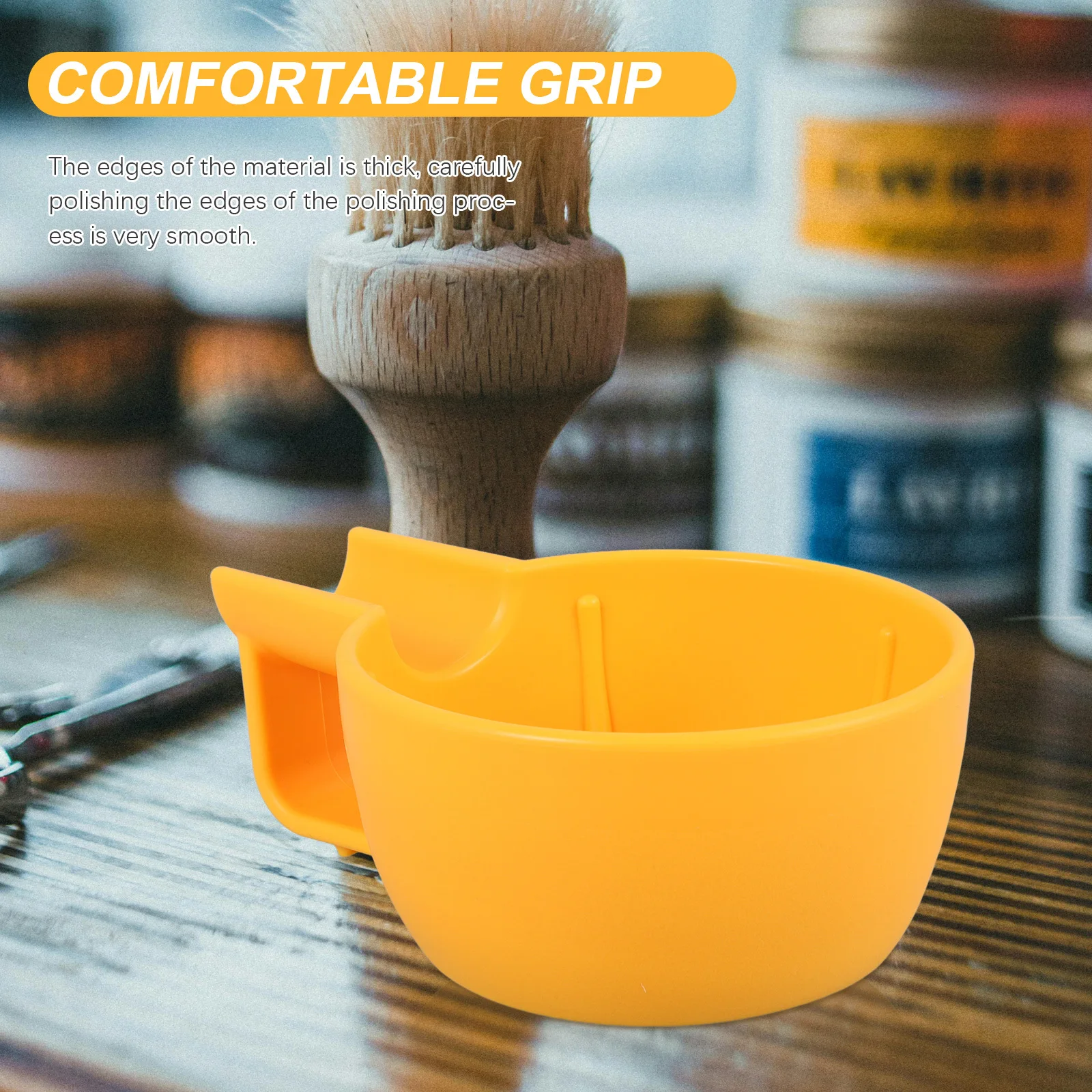 Mangkuk Krim Cukur Kapasitas Besar Mangkuk Sabun Cukur Praktis Ringan Tahan Lama Tepi Halus Desain Stabil untuk Kulit Pria