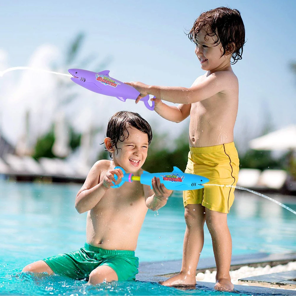 33CM Water Gun Toys Blaster Shooter Water Blaster Pistol Gun Cartoon Pool Toys Shark Crocodile Squirt Beach Toys For Children