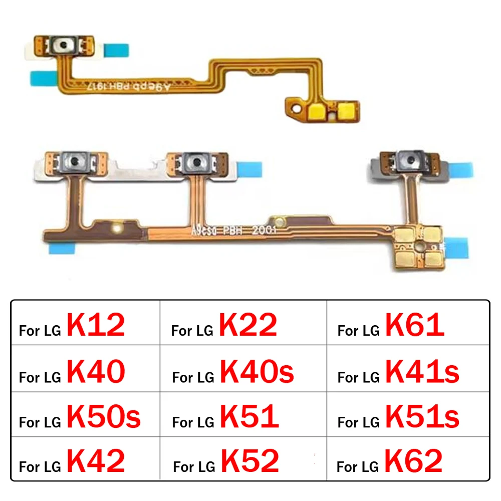 Nuevo interruptor de encendido botón de encendido/apagado botón de volumen Cable flexible para LG K22 K50s k51 k51s K12 K40s K40s K41s K61 K42 K52 K62