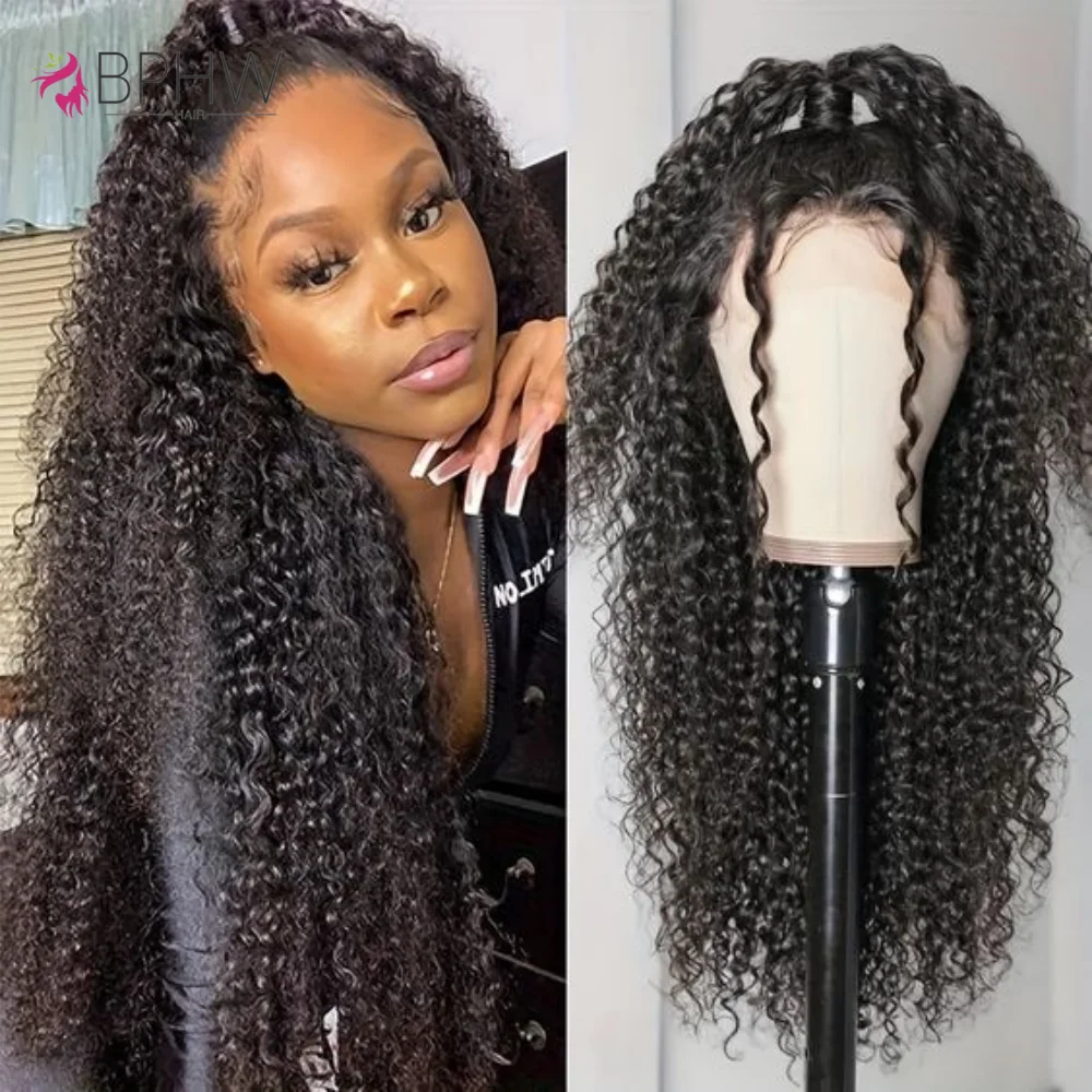 

12A Kinky Curly HD Transparent Lace Frontal Wigs 13x4 Lace Front Wigs For Black Women Brazilian Remy Pre Plucked Human Hair Wigs