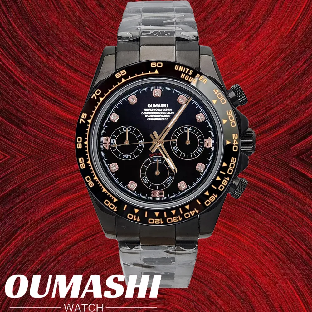 VK63 watches 39.3mm Luxury Watch Men's Chronograph customized vk63 case rose gold GEM VK63 Men's Chronograph Waterproof 10ATM