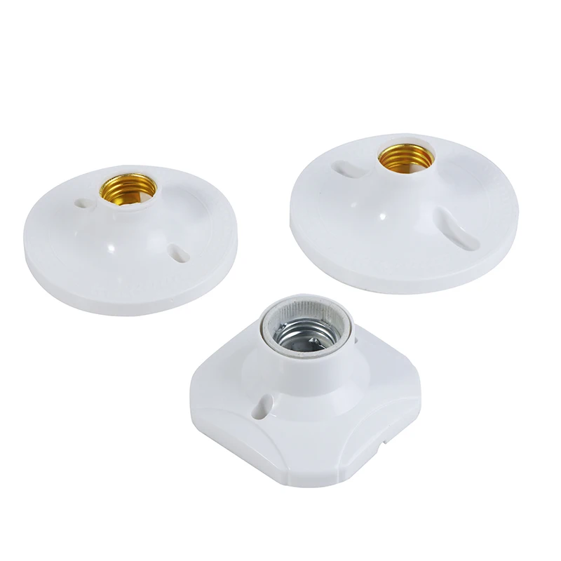 E27 LED Light Bulb Holder Round Socket Base Hanging Lamp Socket Base Industrial Ceiling Wall Light Base Holder