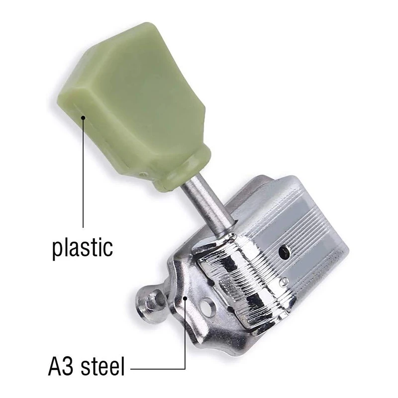 

AA85 Guitar Tuning Pegs String Tuners 3L Machine Heads String Tuning Key Pegs Tuners Folk/Electric Guitar Silver