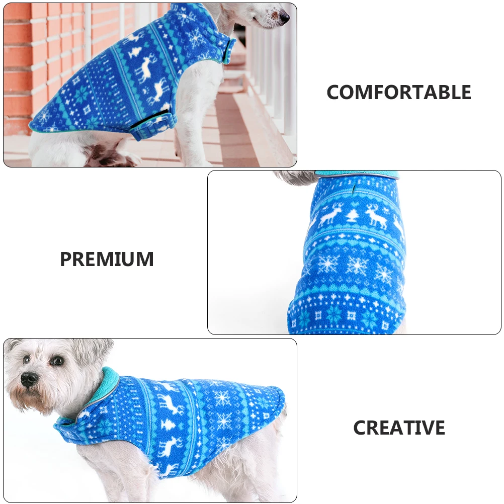 

Christmas Print Dog Coat Costumes Pet Apparel Wearing Gear Supplies Animal Polar Fleece Outfit Clothes