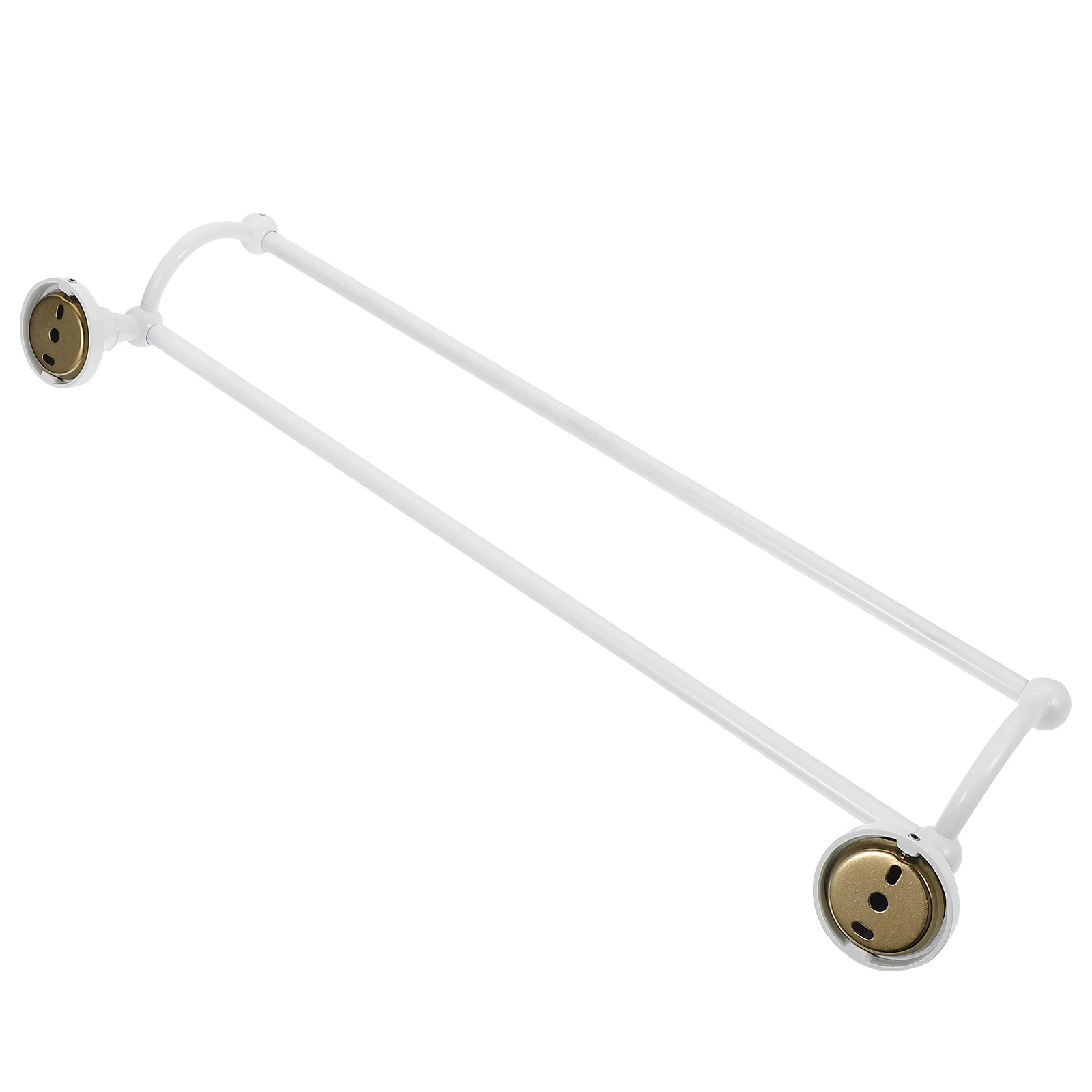 

1Pcs Wall Mounted Brass Double Rod Towel Rack Storage Shelf Bathrobe Holder Strong Load Bearing Bathroom Towel Storage