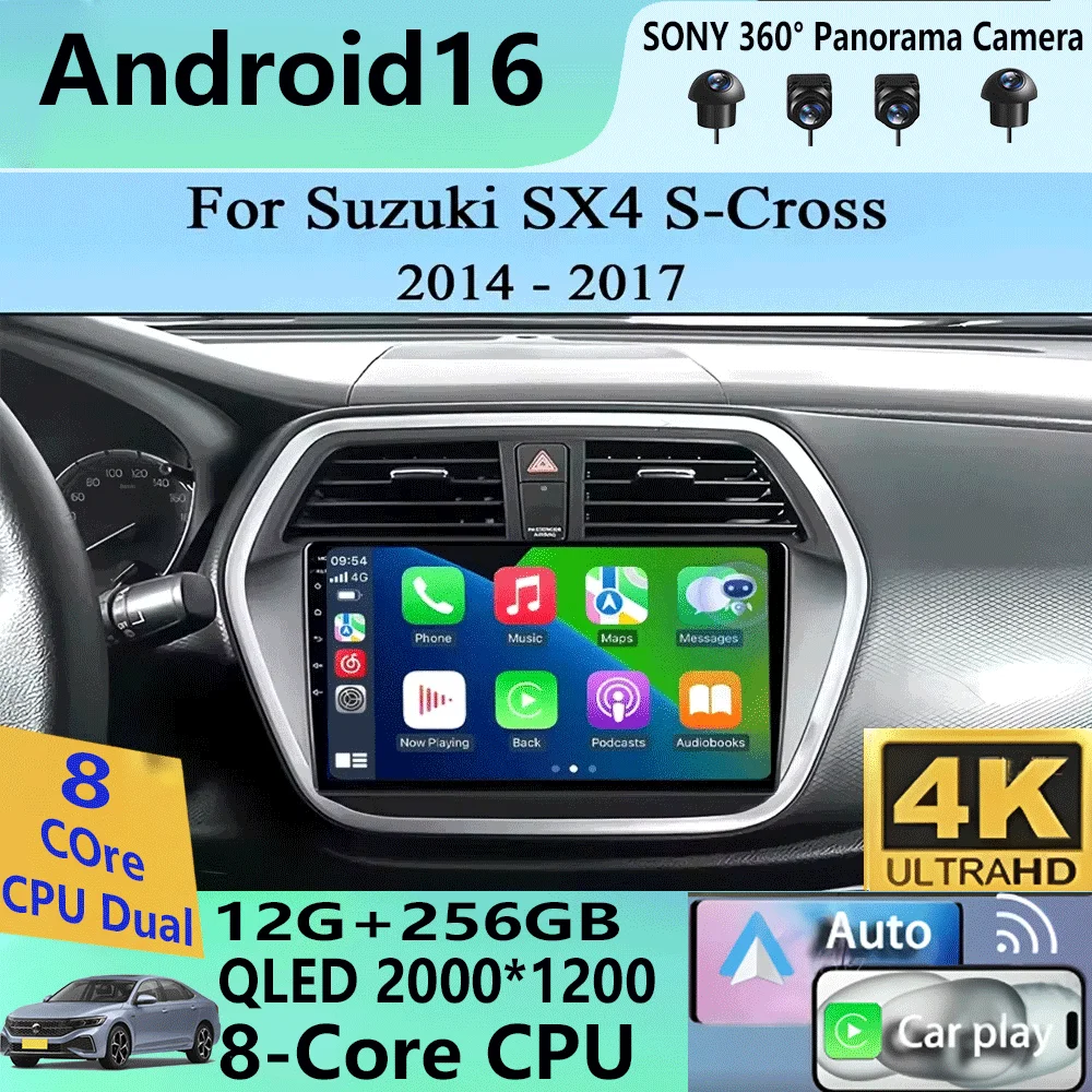 Android 16 Car Radio For Suzuki SX4 2 S-Cross 2012 - 2016 Multimedia Video Player Navigation stereo GPS No 2din 2 din dvd