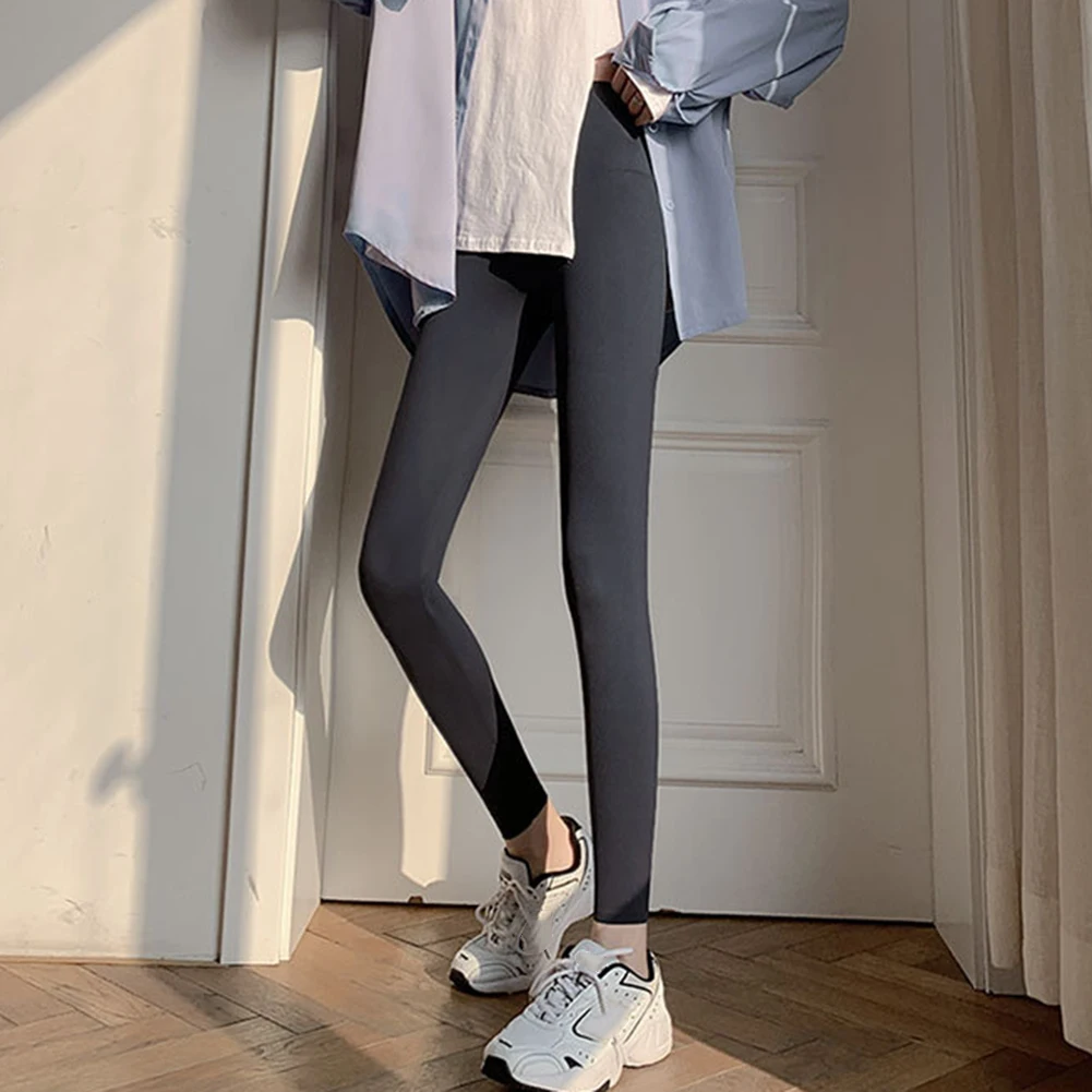 

Slim Fit Leggings High Waist Leggings Casual Outings Microelasticity Fabric Solid Color Design All Seasons Suitable