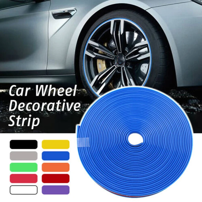 Universal 8M Car tires Styling Mouldings Rim Protect Strip Wheel Edge Protector Car Wheel Sticker Tire Protection Care Covers