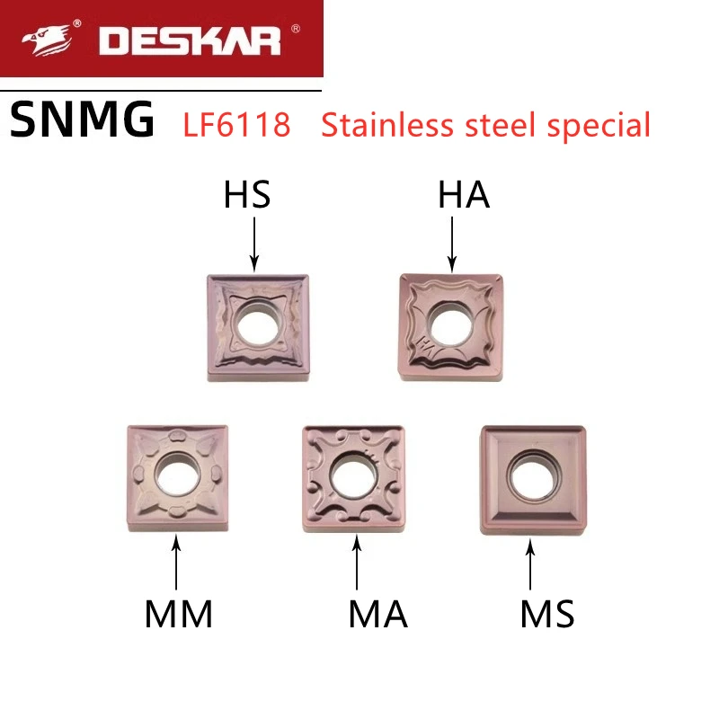 

Deskar 100%原装 Snmg120404 Snmg120408 Snmg120412 Ma mm Hs Ms Lf6118 Cnc Lathe Carbide Turning Inserts for Stainless Steel