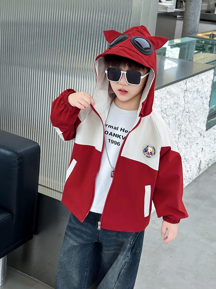 

Cute Brave Boys' Outerwear Spring Autumn 2025 New Children's Ultraman irt Adorable Cool Boy Baby Fce Jaet Polyester Fa...
