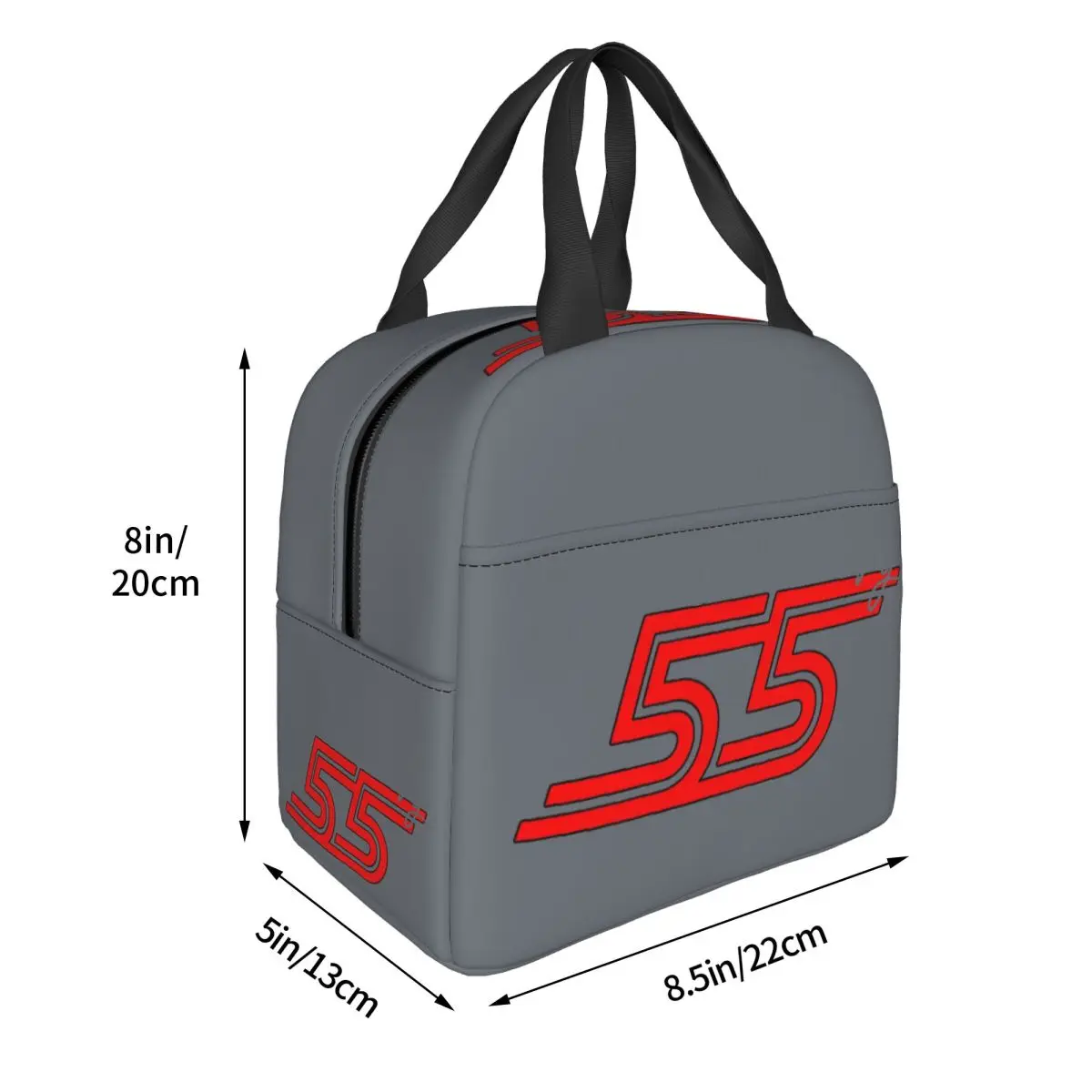 Carlos Sainz Jr F1 Signature Graphic Dark Lunch Bags Insulated Bento Box Lunch Tote Picnic Bags Cooler Thermal Bag for Woman