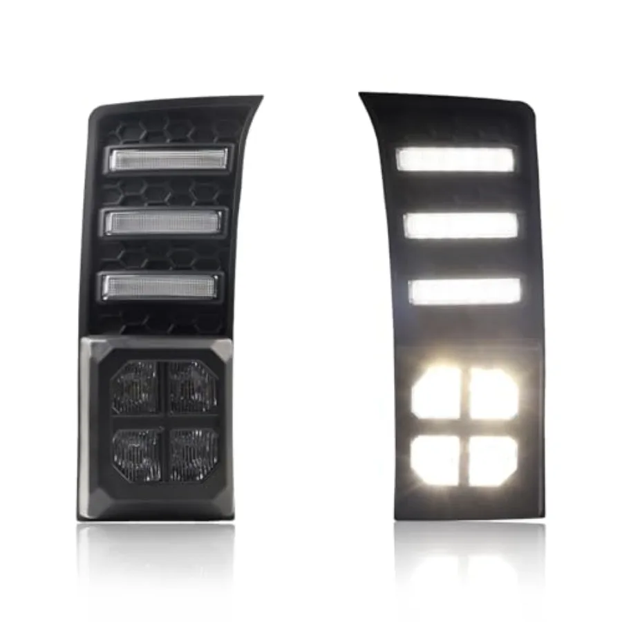 

Передние последовательные светодиодные противотуманные фары для Tundra Clear Lens 2022-2025 Янтарный указатель поворота и белые дневные ходовые огни Newly Moder