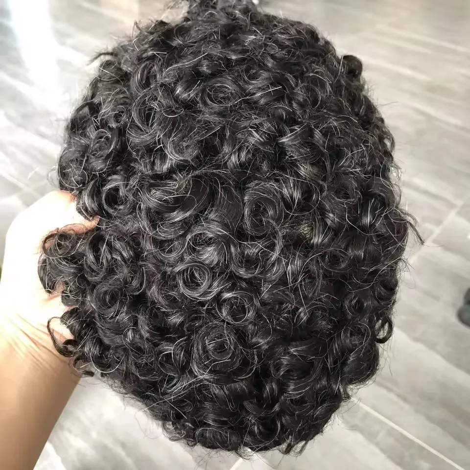 18mm Curly #18 #22r Ash Blonde European Human Hair Toupee Undetectable Bleach Knots Q6 Swiss Lace&PU Hair Replacement Prosthesis