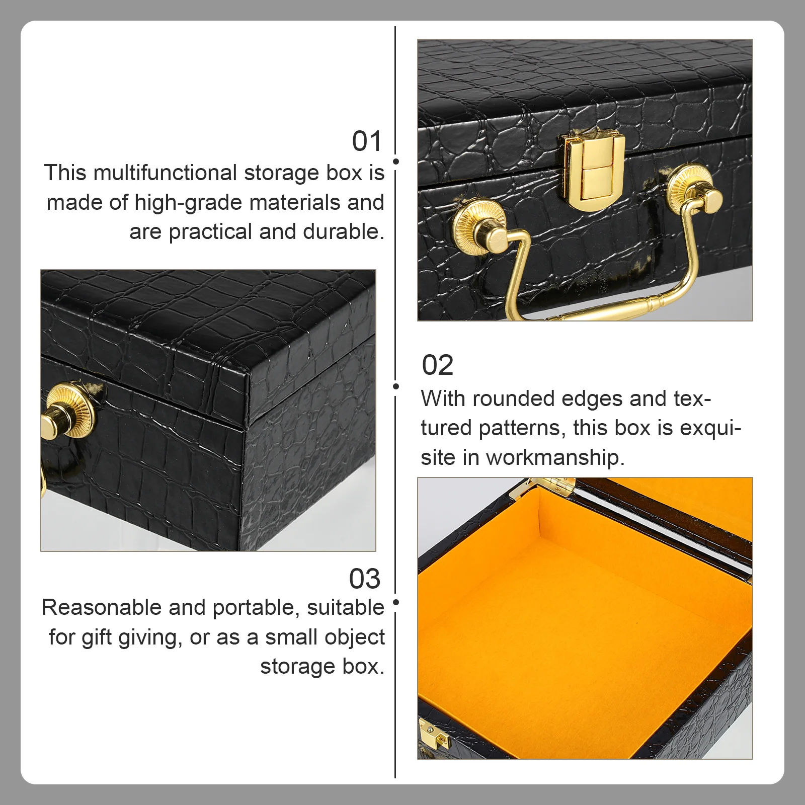 

Flip Wooden Cigar Gift Packaging Box Holder Storage Container For Cigars Tea Leaves Gift Packaging Travel Case Black