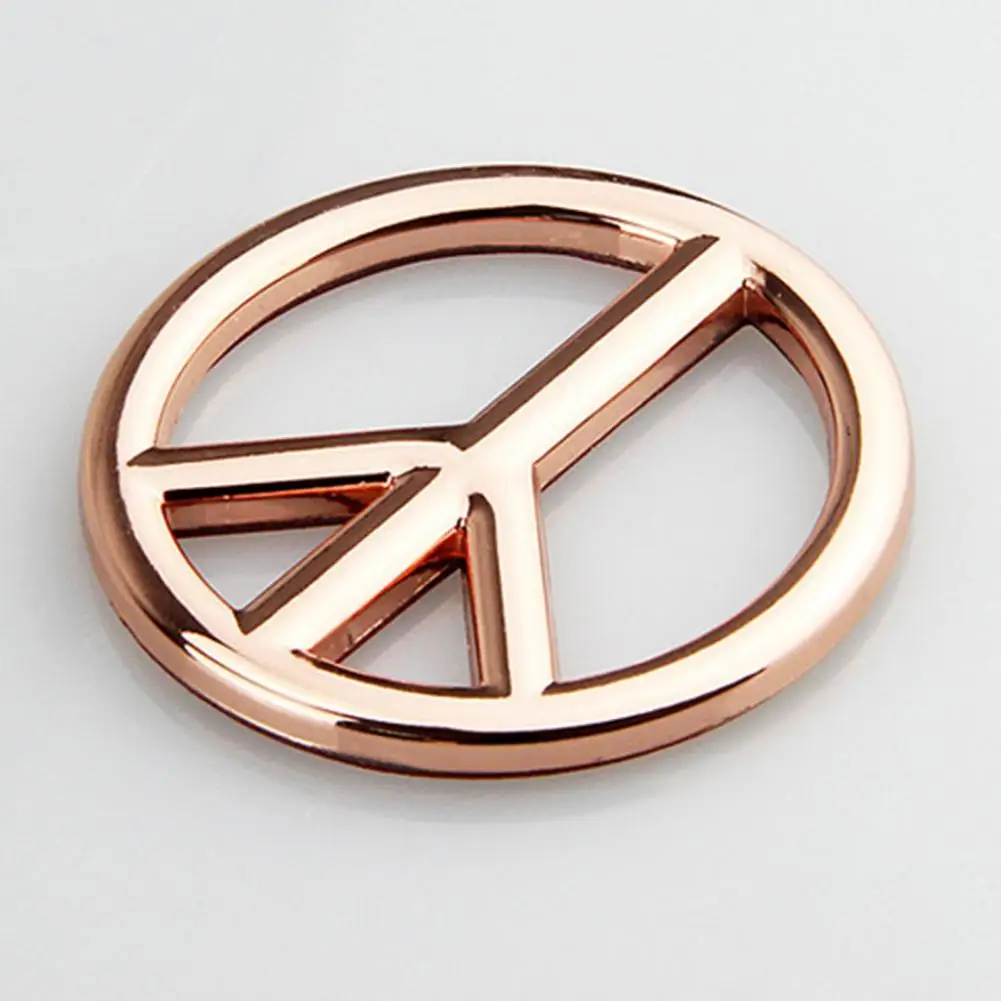 Delicate Car 3D Decal  Rust-proof Self Adhesive Car 3D Sticker  Peace Sign Logo 3D Emblem