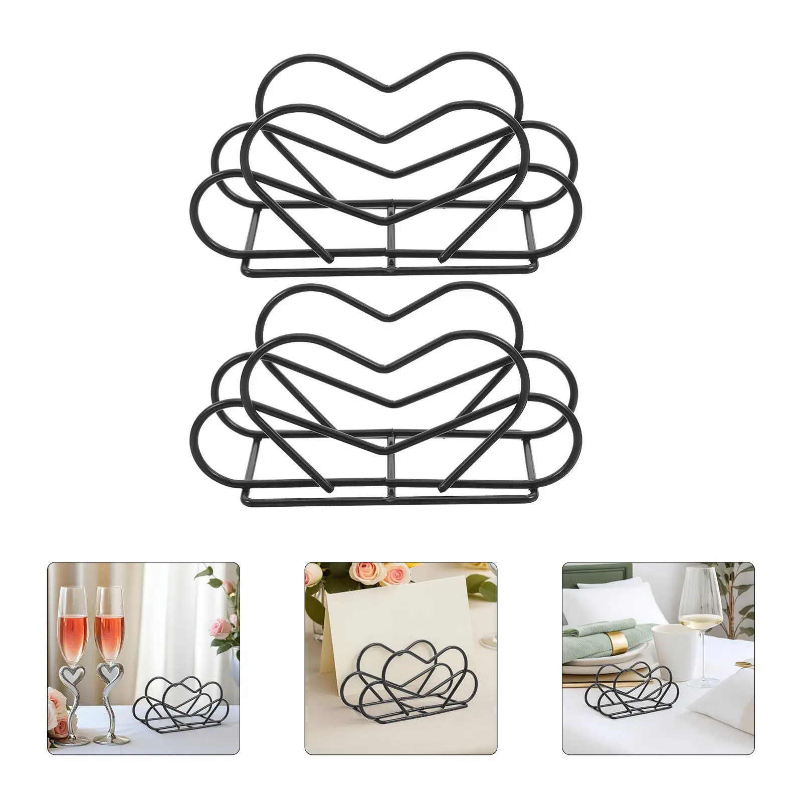2Pcs Iron Napkin Holder Stylish Vertical Tissue Dispenser for Restaurants Cafes Dining Tables Countertops Metal Paper Towel