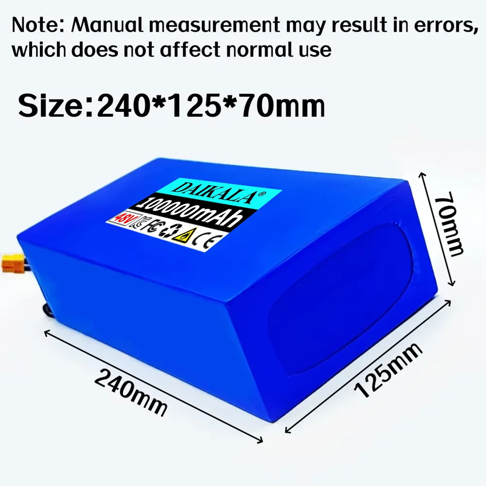 New 48V 13S6P 100Ah Lithium-ion battery pack For 54.6V 2000W electric scooter and bicycle battery, built-in 50A BMS+charger