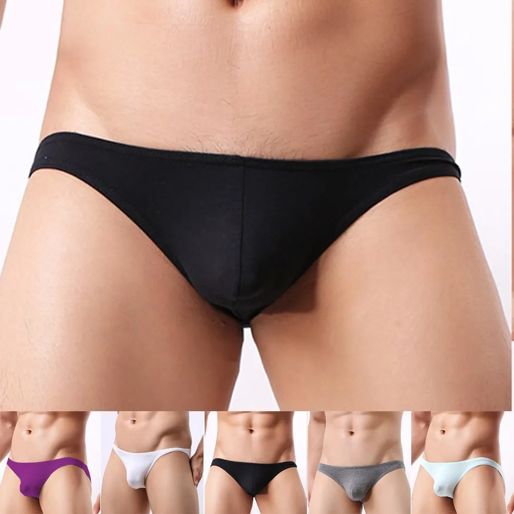 

Men's Elastic Seamless Solid Underpants Ultra-Thin Breathable Briefs Ice Silk Solid Seamless Low Waist Soft Underwear