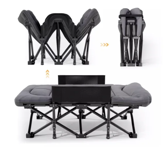 

Kids Children Teenagers Portable Folding Metal Foldable Bed with bedrail for Safe Sleep in Living Room o Outdoor Travel Camping