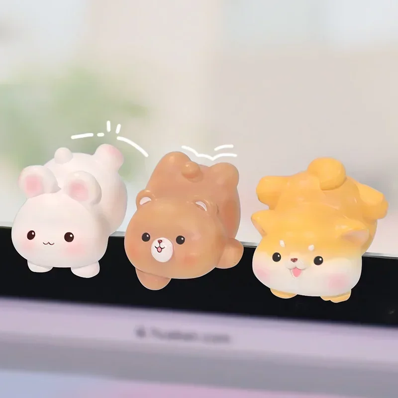 New Mini Series Cartoon Animal Rubber Ornament Kawaii Computer Decoration Anime Desktop Car Mini Dolls Toy for Birthday Gifts