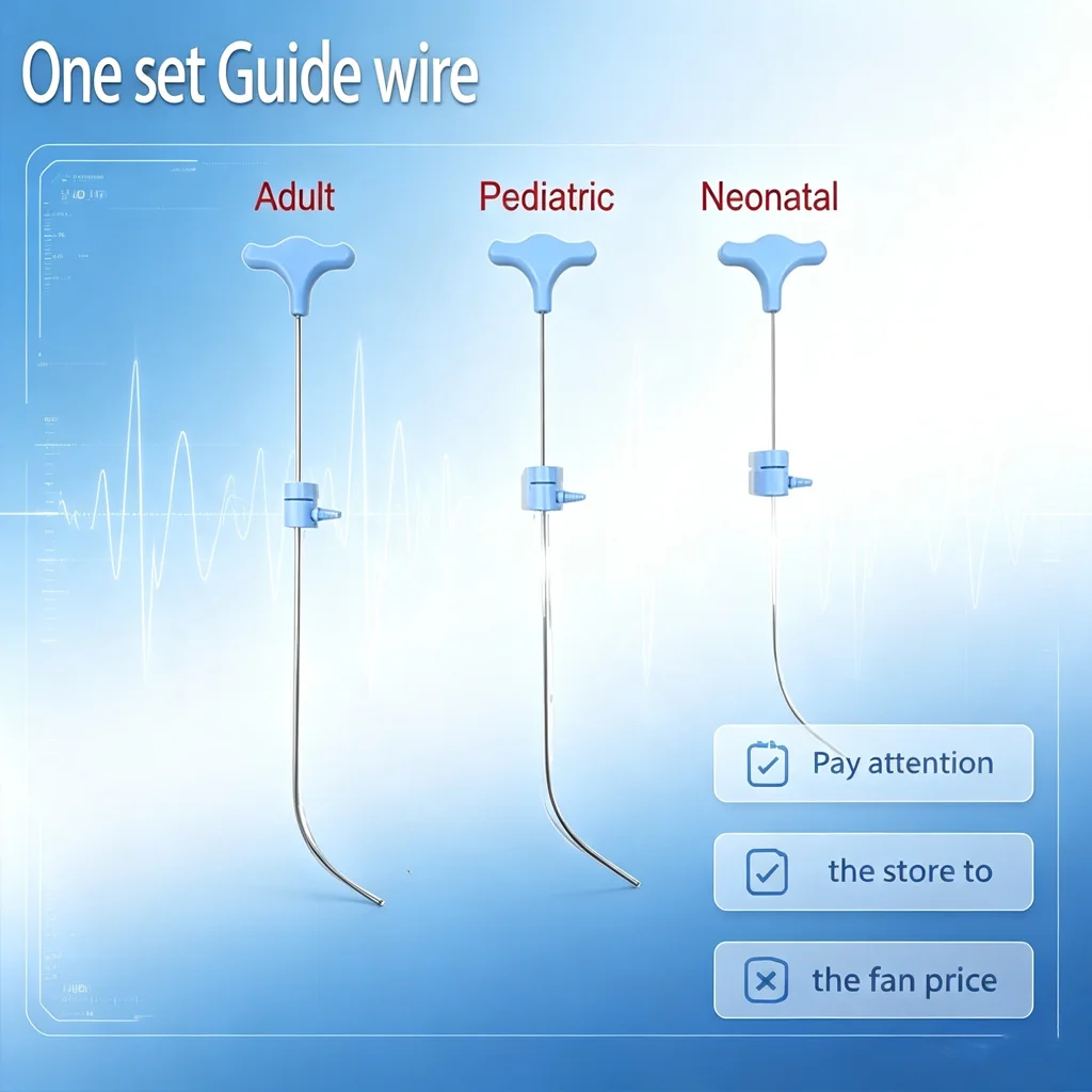Full 3‑size Reusable Endotracheal Catheter Stylet, Tracheal Intubation Guide Core Wire For Assisting Medical Tracheal Intubation