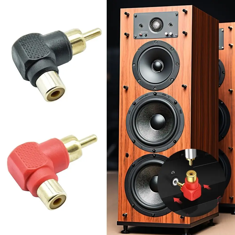 90 Degree RCA Right Angle Connector Lotus RCA Right Angle Elbow L-shaped 90 Degree Audio Plug High-quality M/F